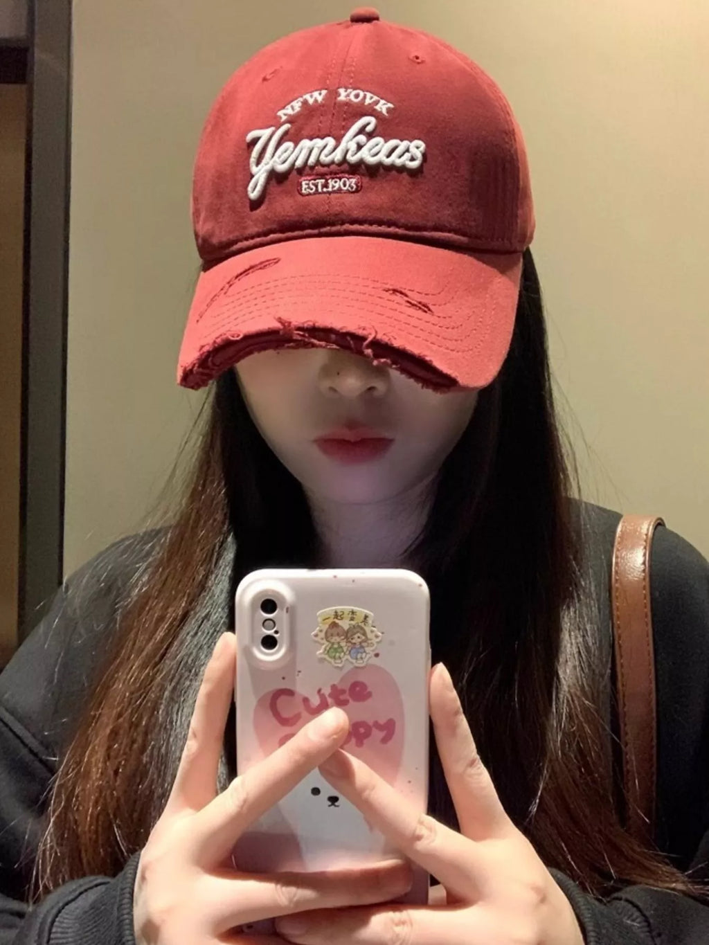 Distressed Embroidered Baseball Cap