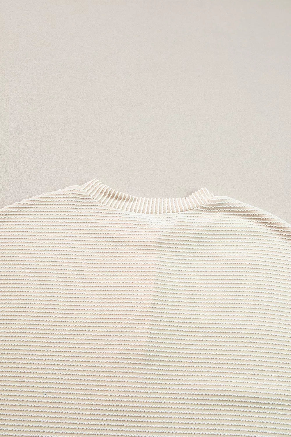 Corded Texture Lantern Sleeve Buttons Henley Sweatsuit