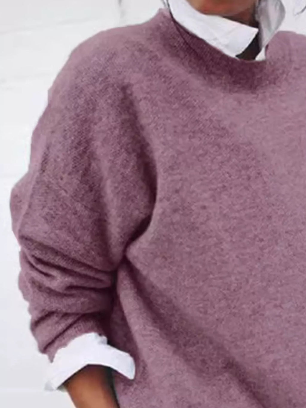 Full Size Round Neck Long Sleeve Sweater Plus Size