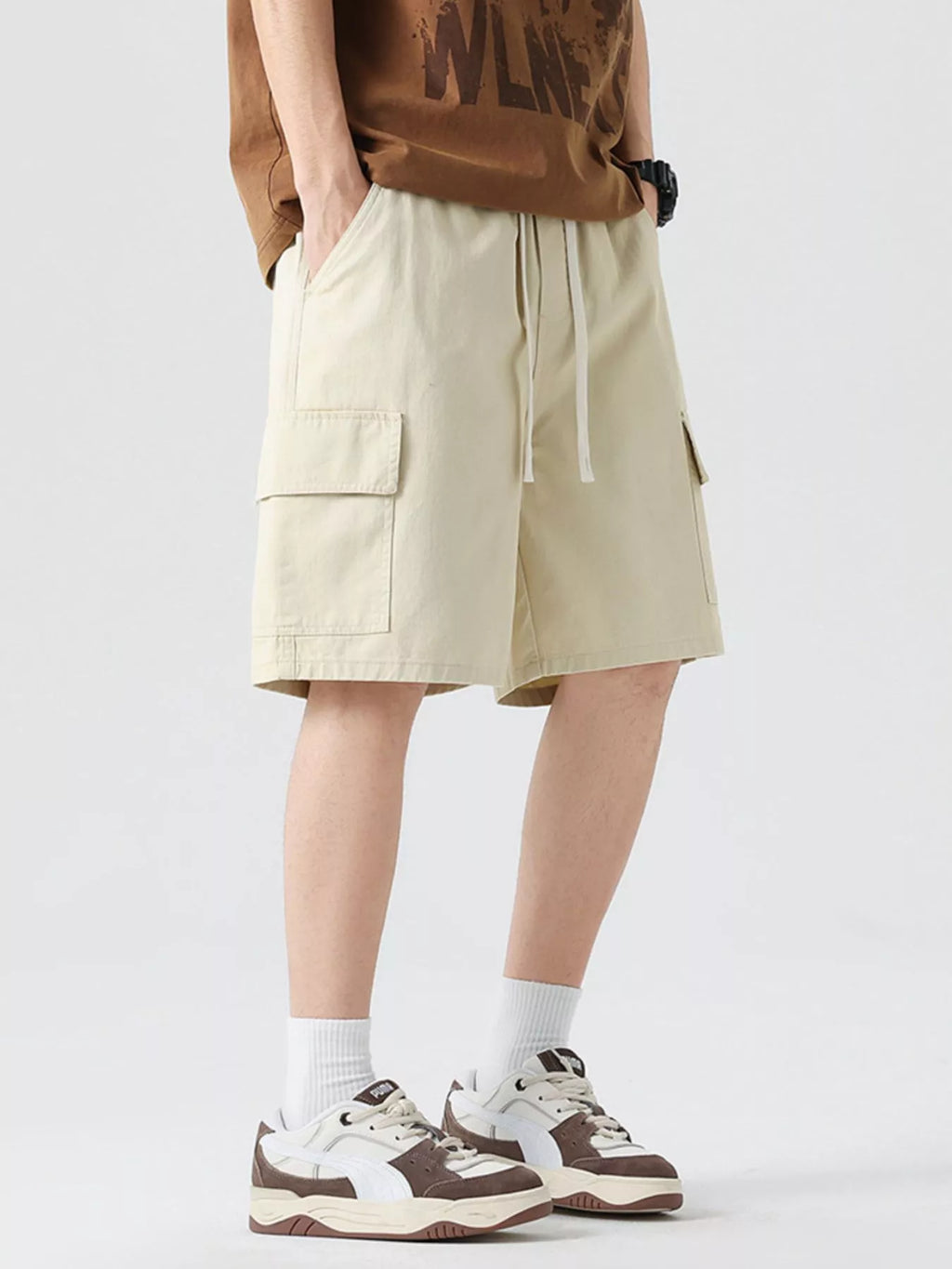 Men's Full Size Drawstring Loose Fit Shorts Plus Size