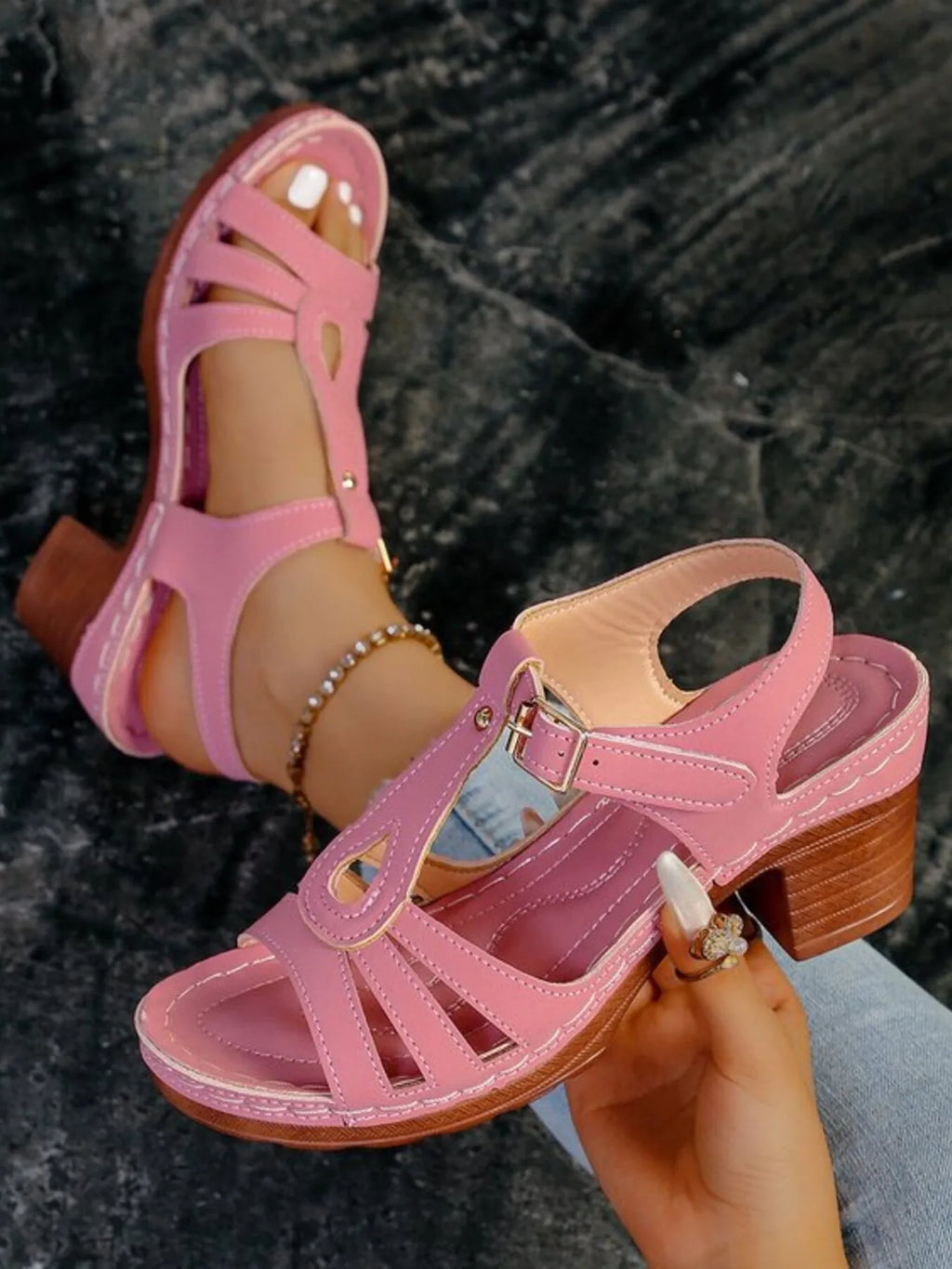 Multi-Strap Block Heel Sandals