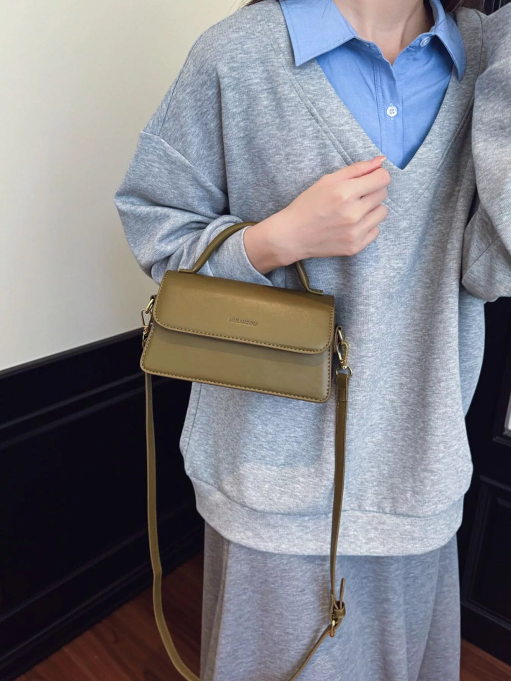PU Leather Flap Crossbody Bag