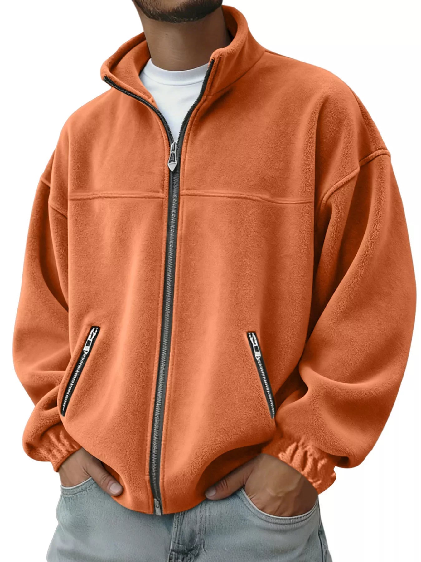 Men's Full Size Zip Up Long Sleeve Outerwear Plus Size