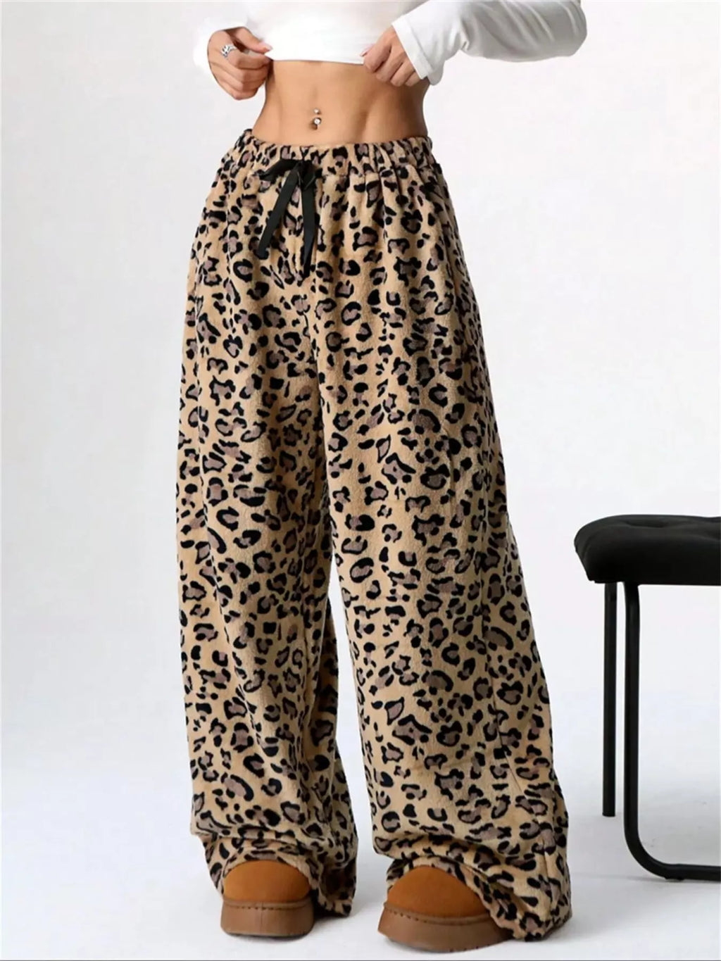 Drawstring Wide Leg Pants