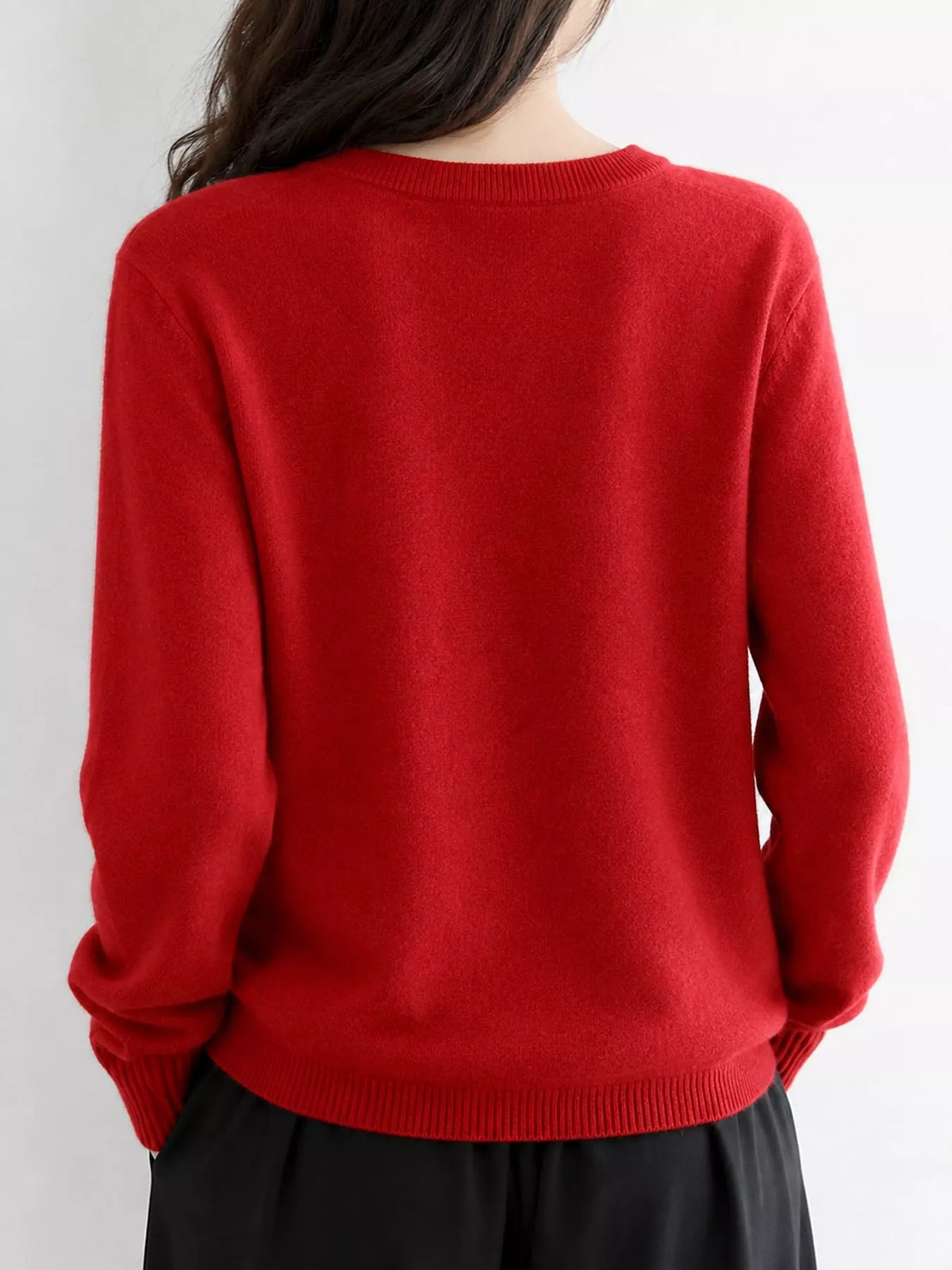 Crew Neck Button-Down Cardigan