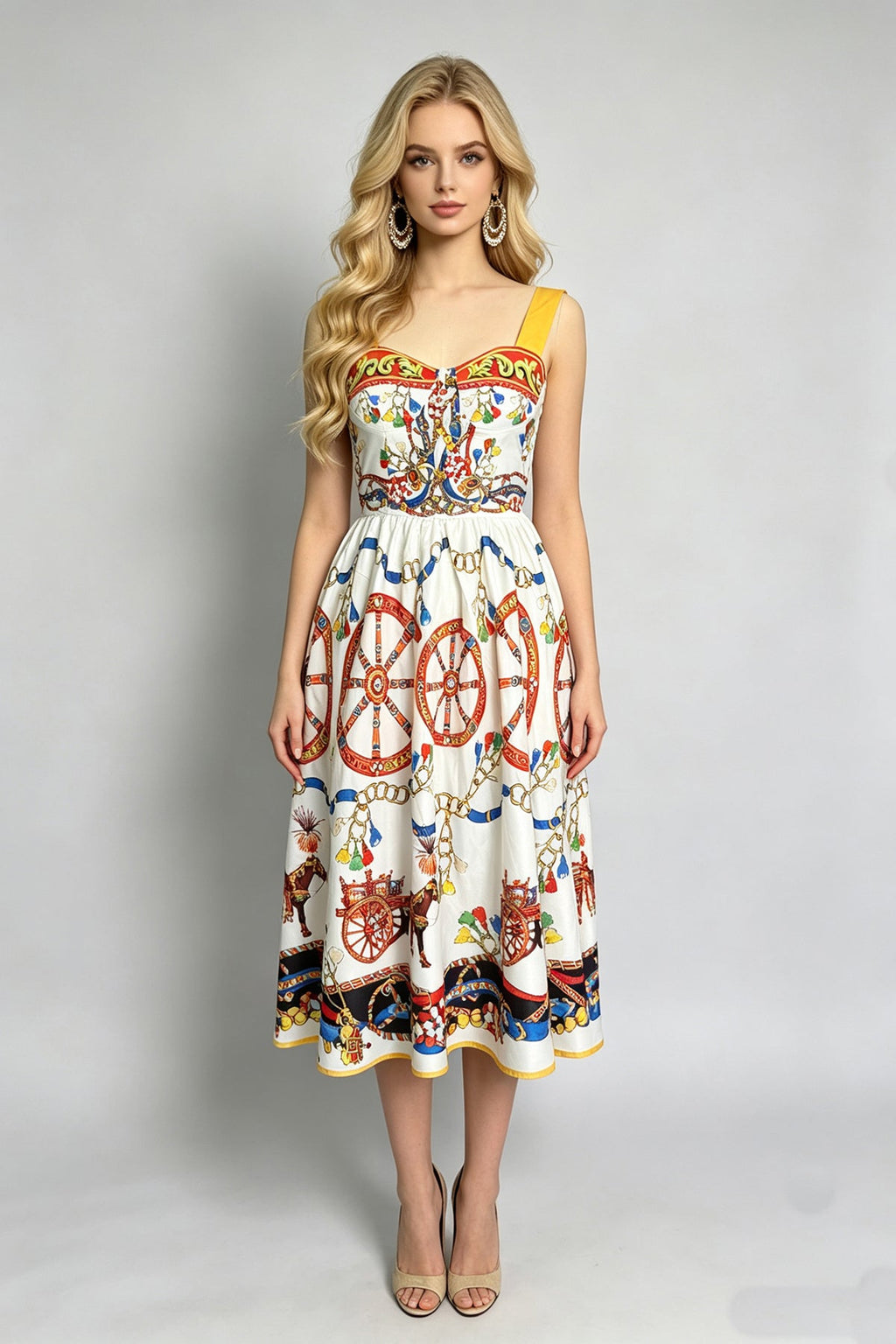 Women Summer Printed Sleeveless A Line Dress