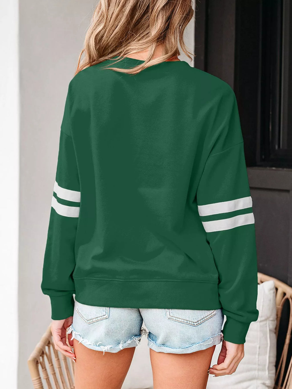 Striped Dropped Shoulder Sweatshirt