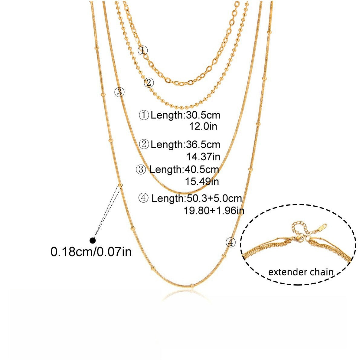 18K gold layered necklace