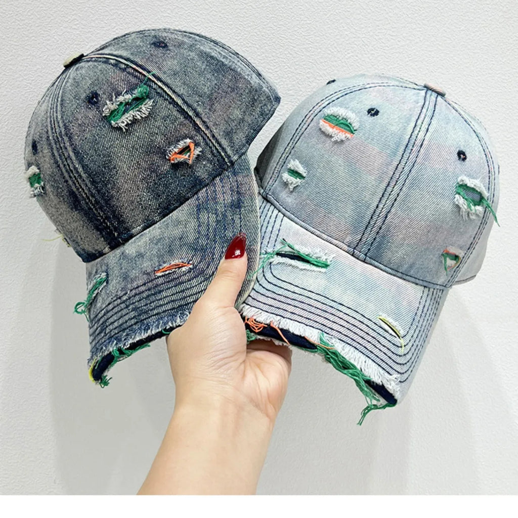 Acid Wash Distressed Cotton Dad Baseball Cap