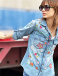 Sketchbook Embroidered Denim Shirt