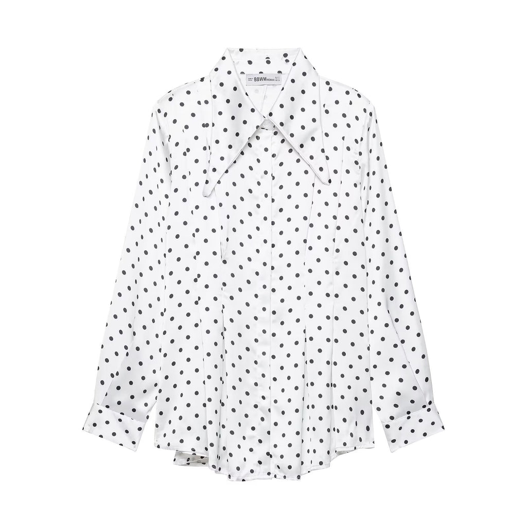 Women Clothing Summer Elegant Polka Dot Printed Top Polka Dot Printed Trousers