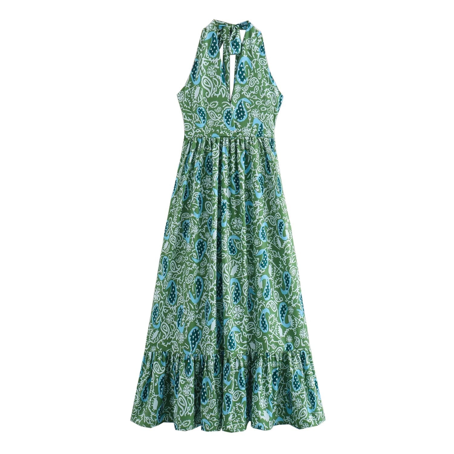 Women Clothing Summer Floral Print Halter Dress