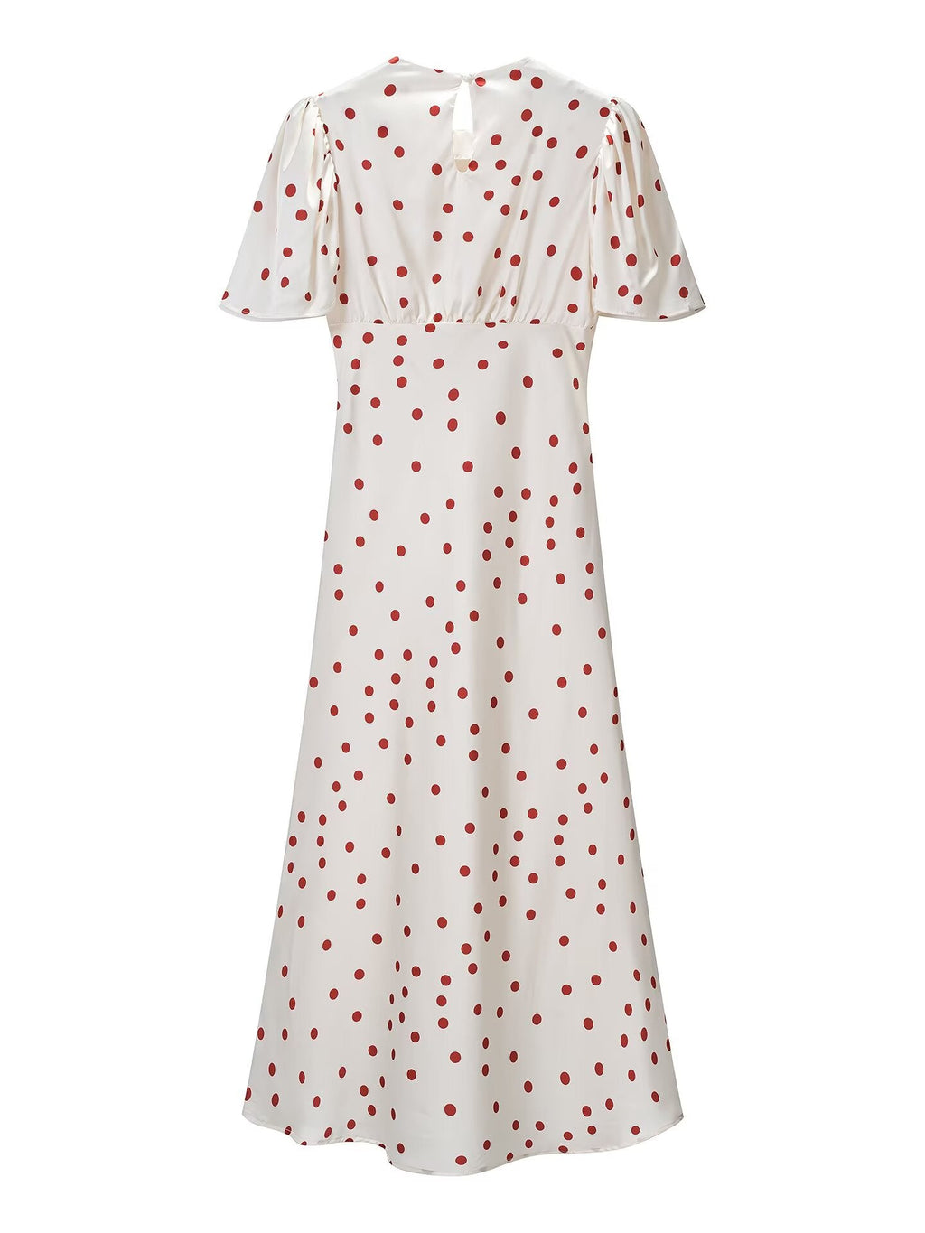 Women Clothing Summer Sweet Niche round Neck Polka Dot Print Stringy Selvedge Dress