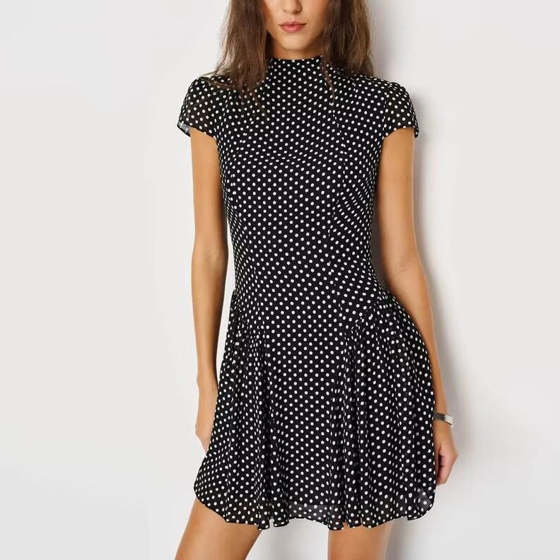 Women Polka Dot Waist Controlled Dress