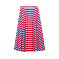 Women Clothing Fashionable Simple Elegant Striped Laminated Midi Skirt