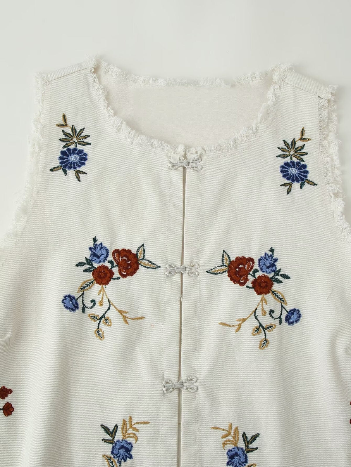 Summer Women Clothing Mori Heavy Industry Sleeveless Embroidered Vest