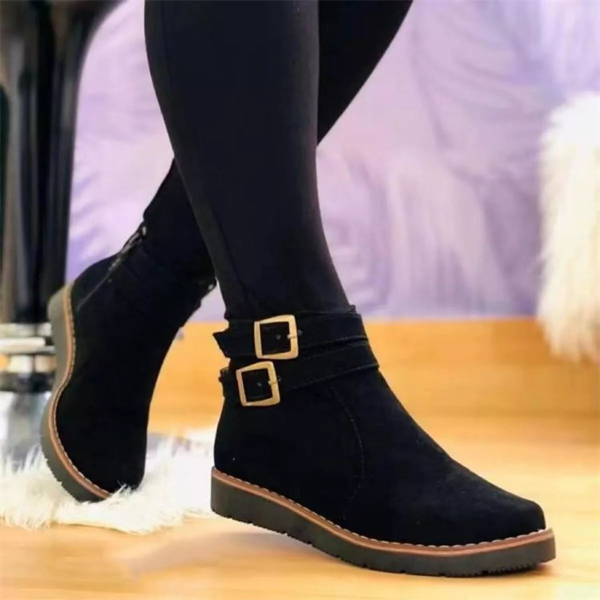 Buckle Accent Ankle Boots