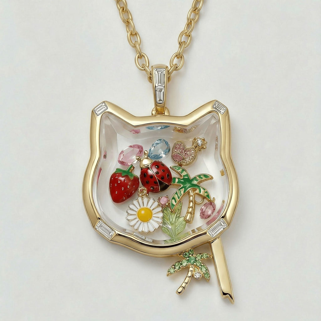 Fox Glass Locket Necklace Collection