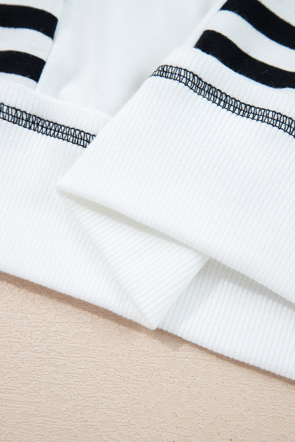 Sophie Striped Colorblock Patchwork Oversized Sweatshirt - Black