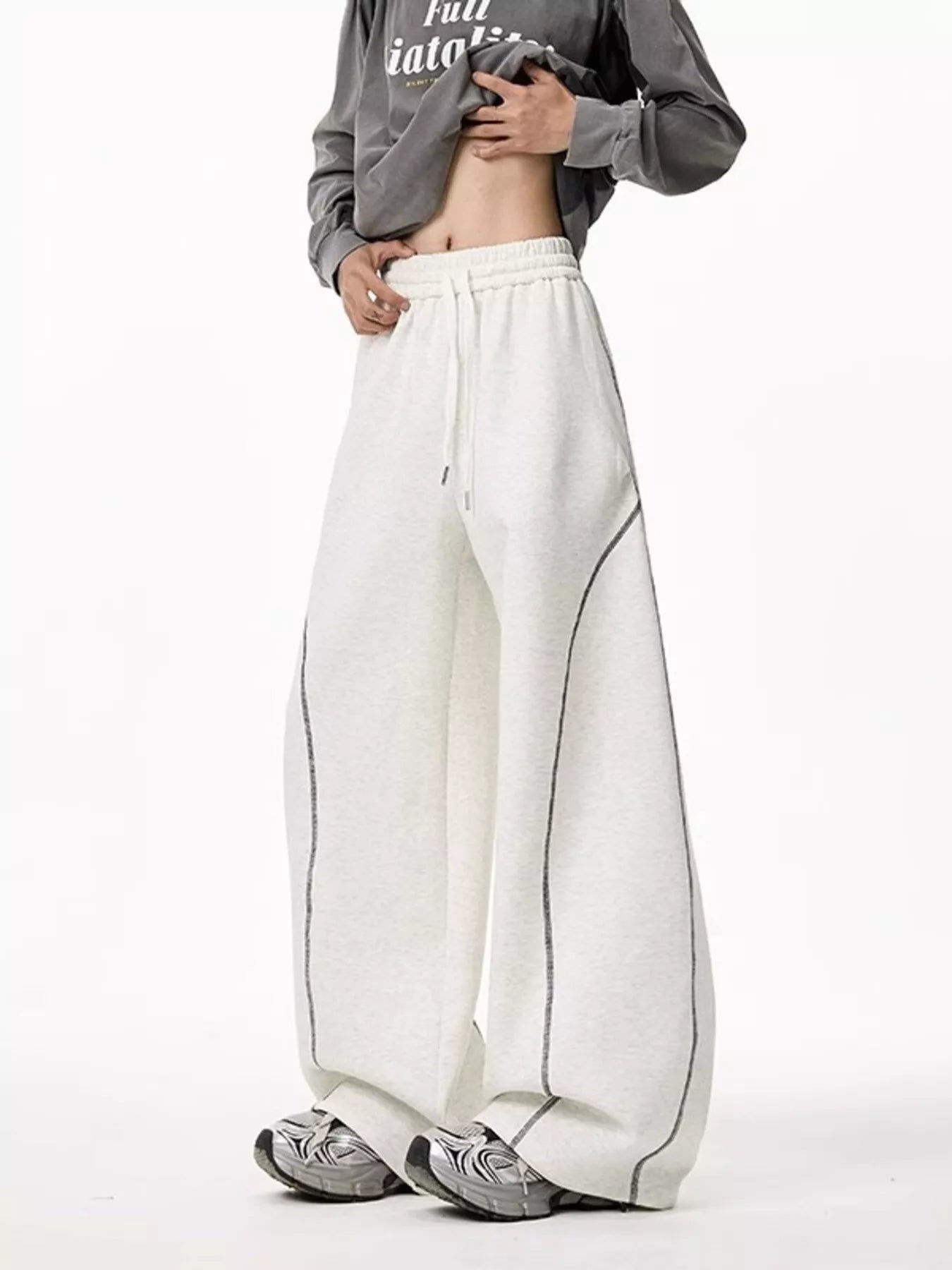Men's Plus Size Wide Leg Drawstring Pants
