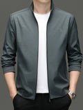 Men's Plus Size Zip Up Slim Fit Jacket