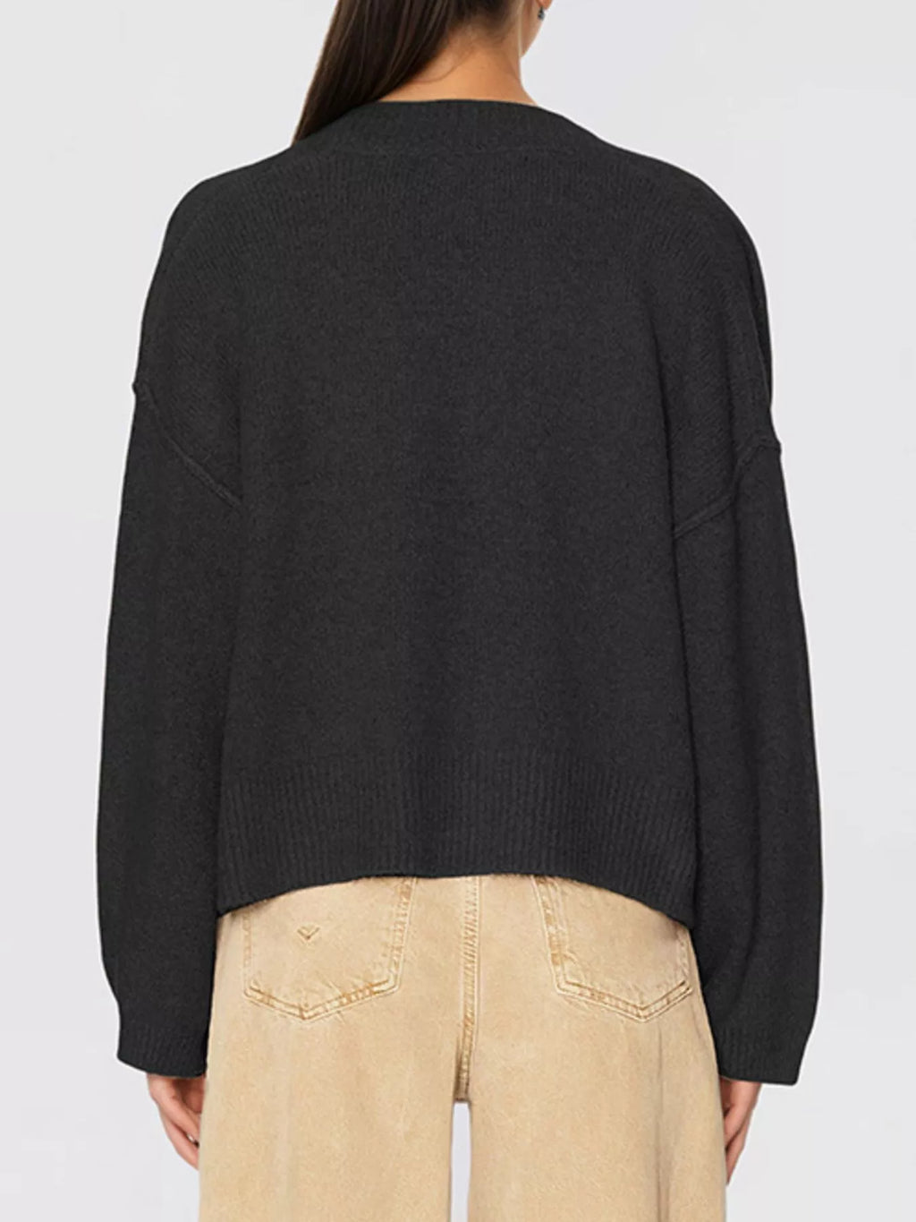 Gold Buttons V-Neck Cardigan