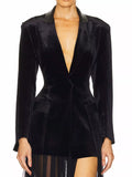 One-Button Long Sleeve Blazer