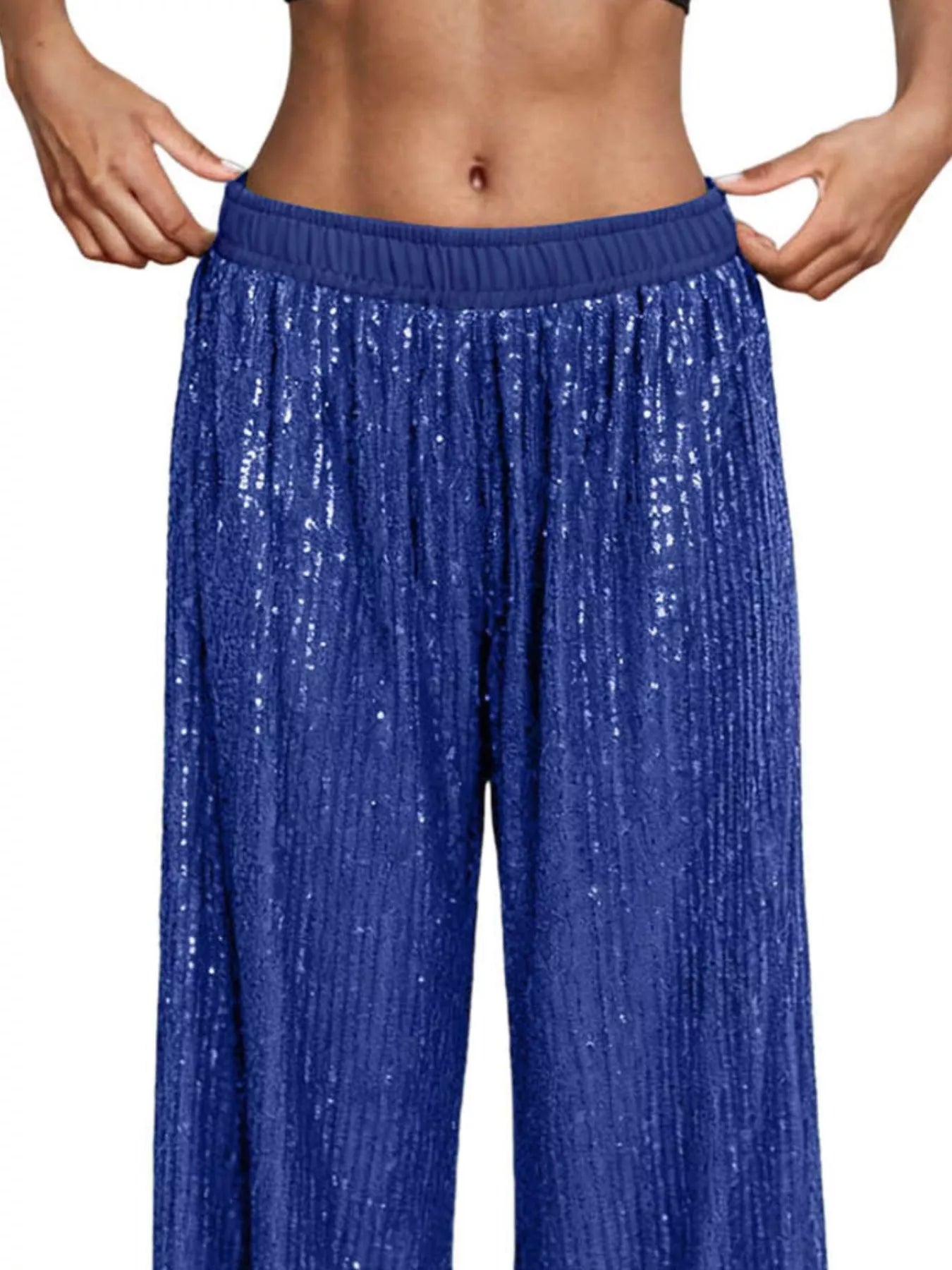 Sequin Wide-Leg Pants