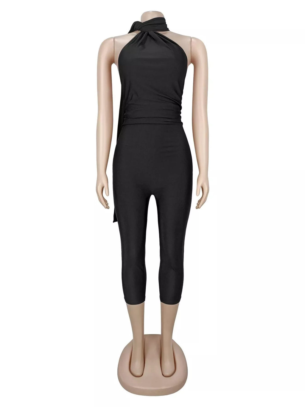 Halter Neck Sleeveless Bodycon Jumpsuit
