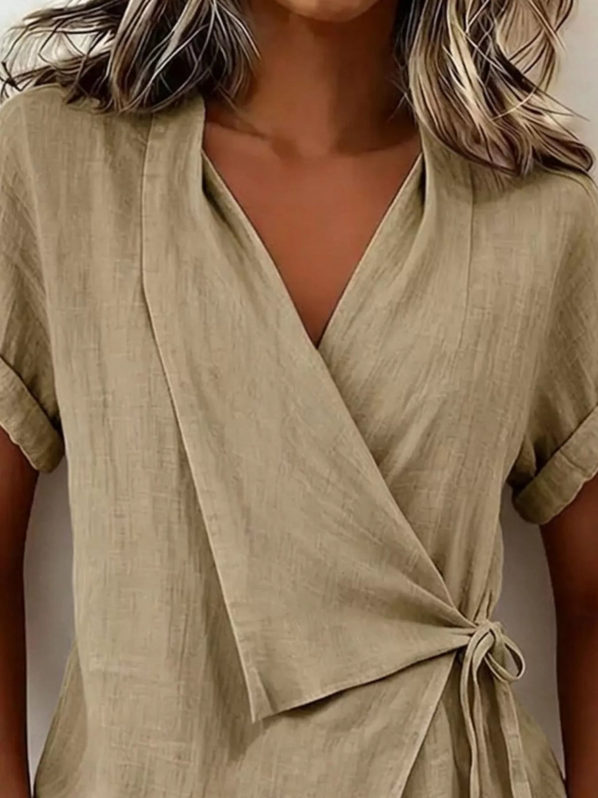 Tie-Side Detail Wrap Top