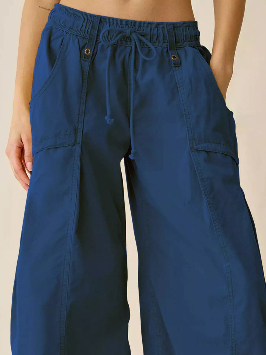 High-Waisted Cargo Wide-Leg Pants
