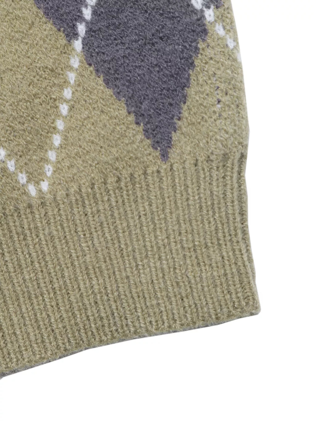 Argyle Pattern Collared Knit Sweater