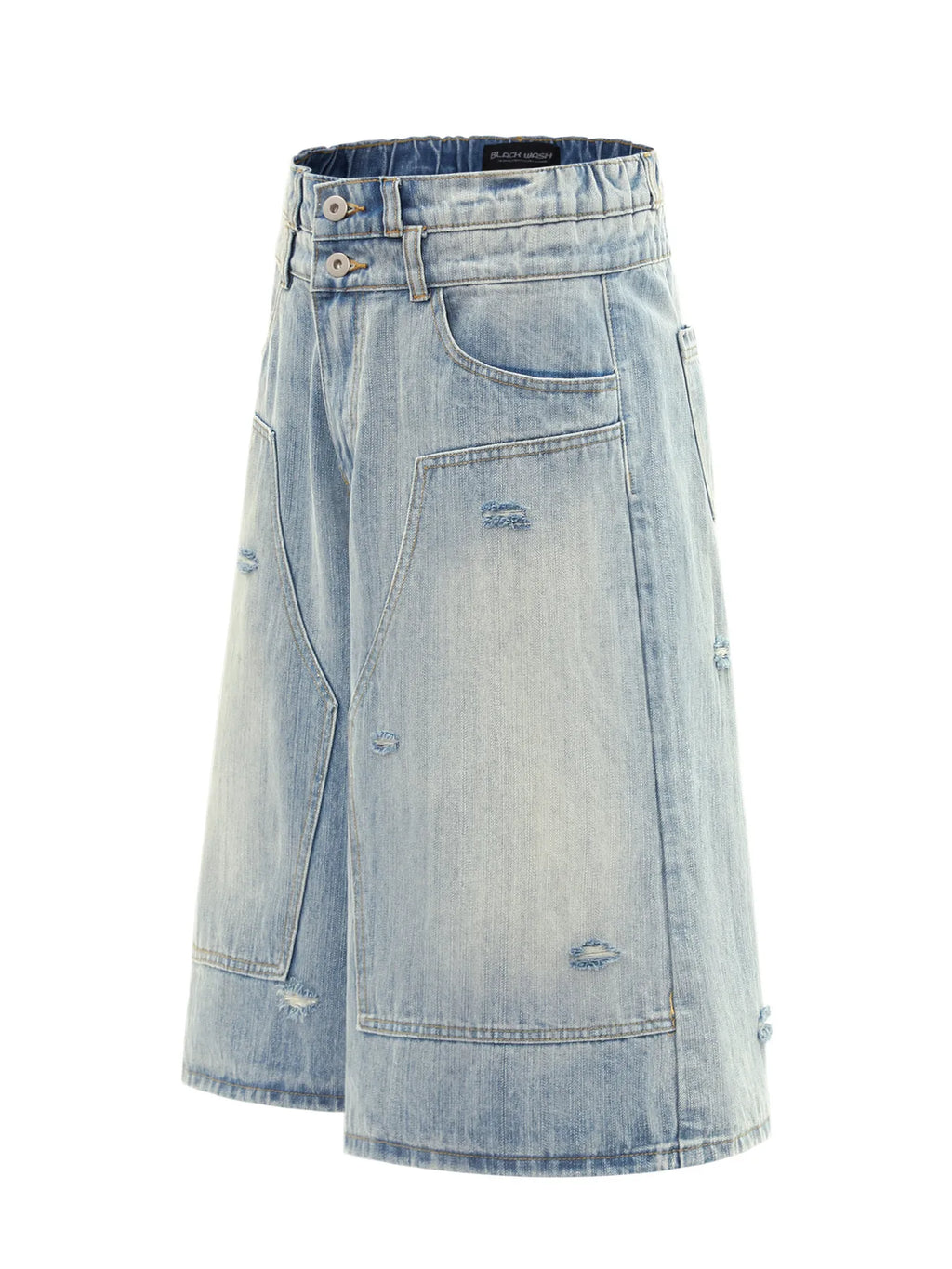 Men's Washed Wide Leg Cropped Jeans