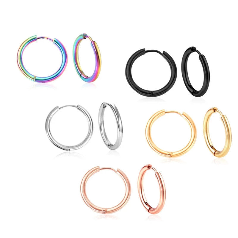 Manufacturers Stock Round Earrings, Stainless Steel Vacuum Environmental Protection Plating Circle Earrings, European And American Simple Round Wire Earrings