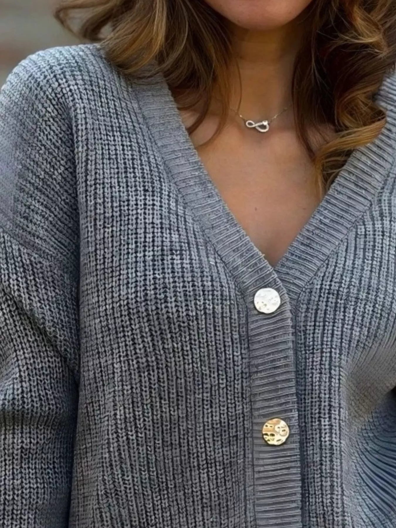 Full Size V-Neck Button-Up Cardigan Plus Size