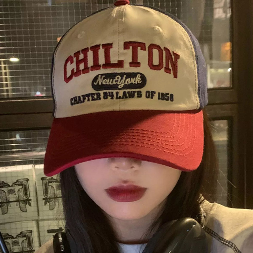 Embroidered Color Block Baseball Cap
