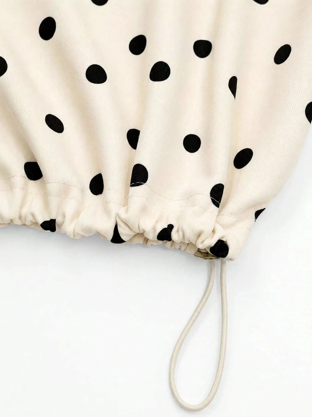 Polka Dot Half Zip Cropped Sweatshirt