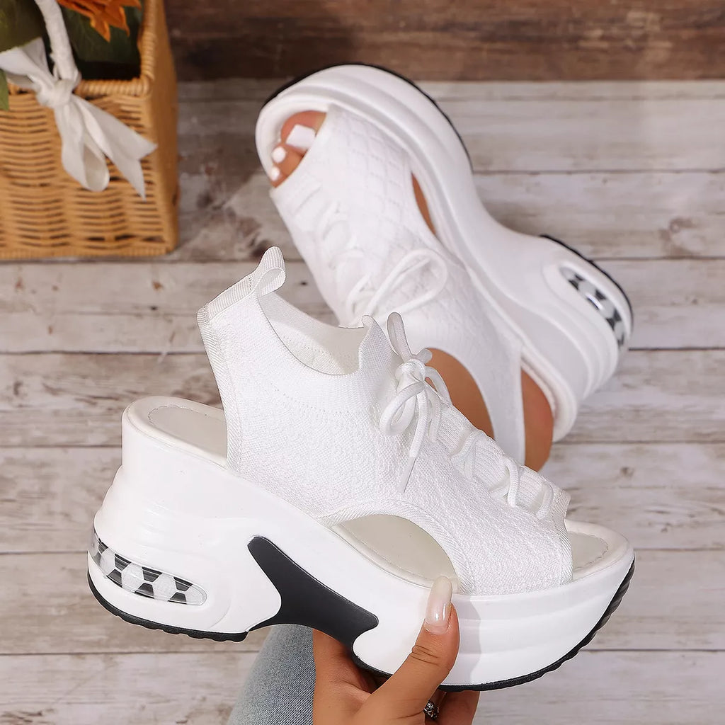 Peep Toe Wedge Sandals