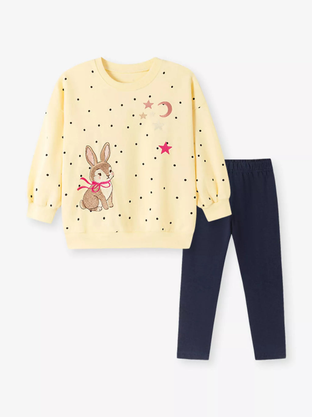 Children's Cute Bunny Sweatshirt and Leggings Set