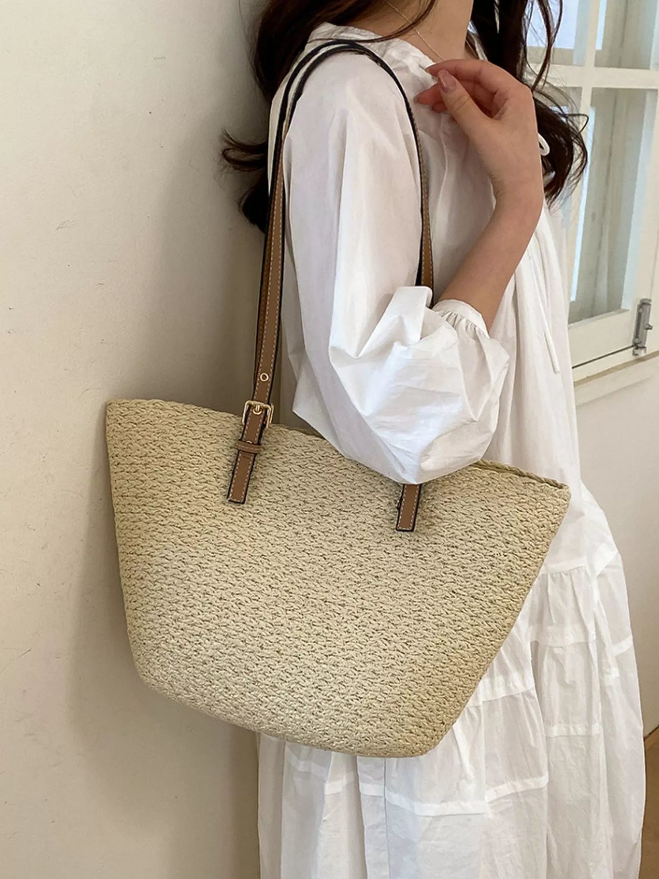 Straw Woven Tote Shoulder Bag