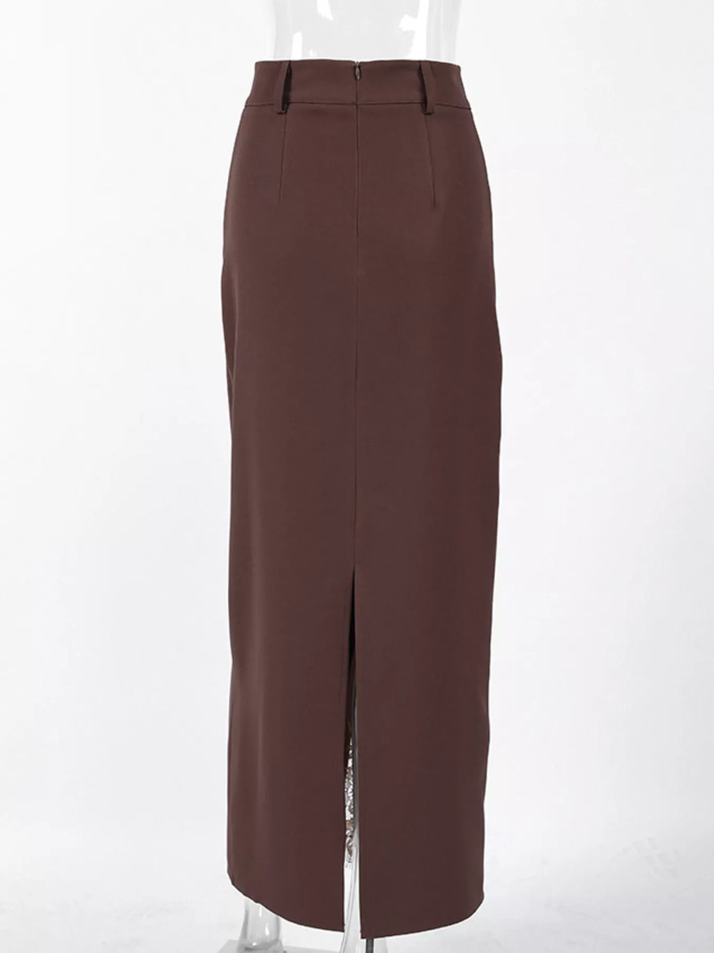 Elegant Lace-Trimmed Slit A-Line Skirt