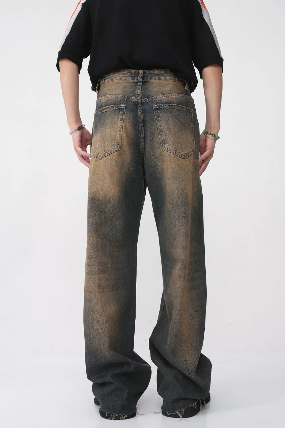Raw Hem Straight Leg Jeans