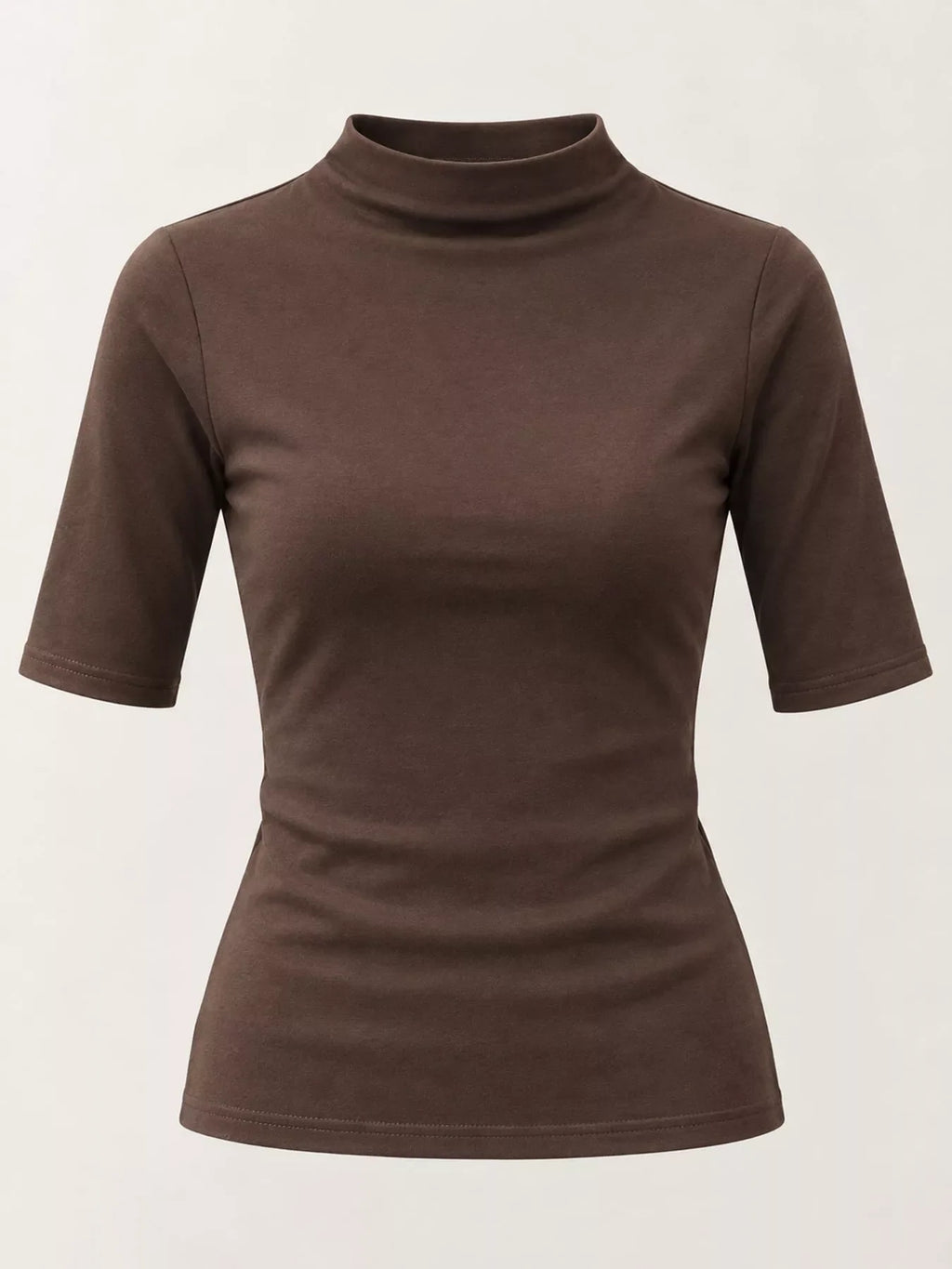 Full Size Mock Neck Half Sleeve T-Shirt Plus Size
