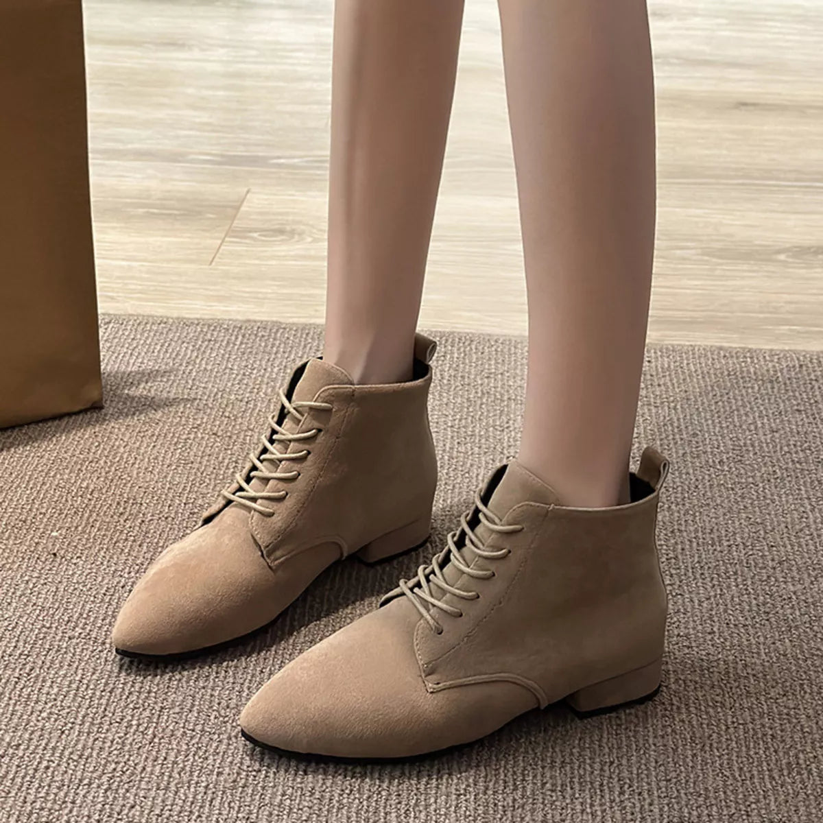 Point Toe Block Heels Boots