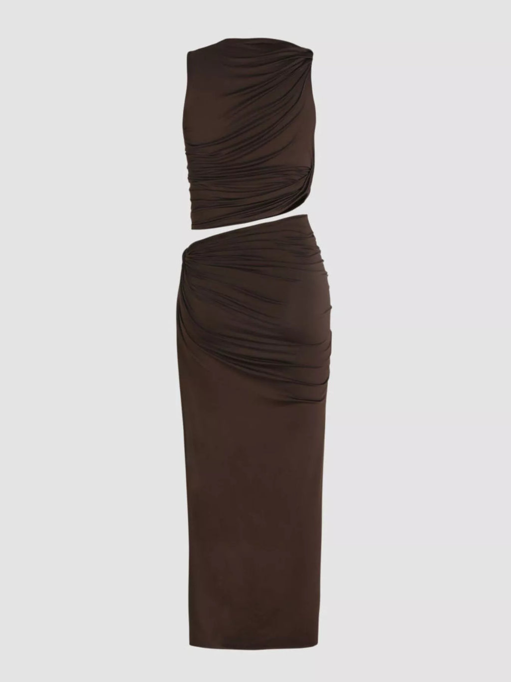 Asymmetrical Ruched Knit Top and Skirt Set