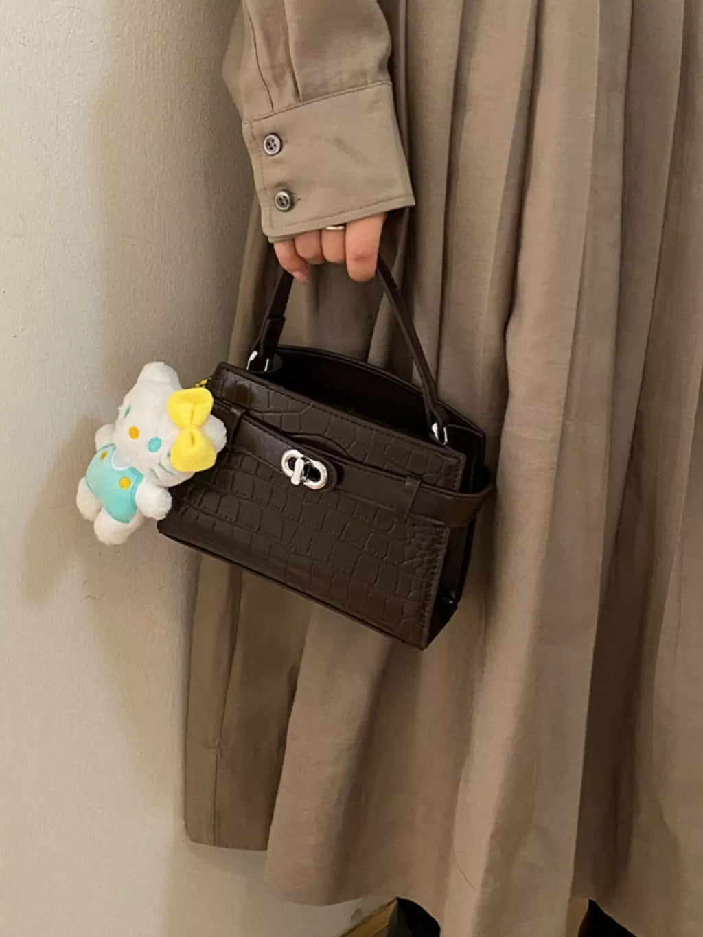 Crocodile Embossed Crossbody Bag
