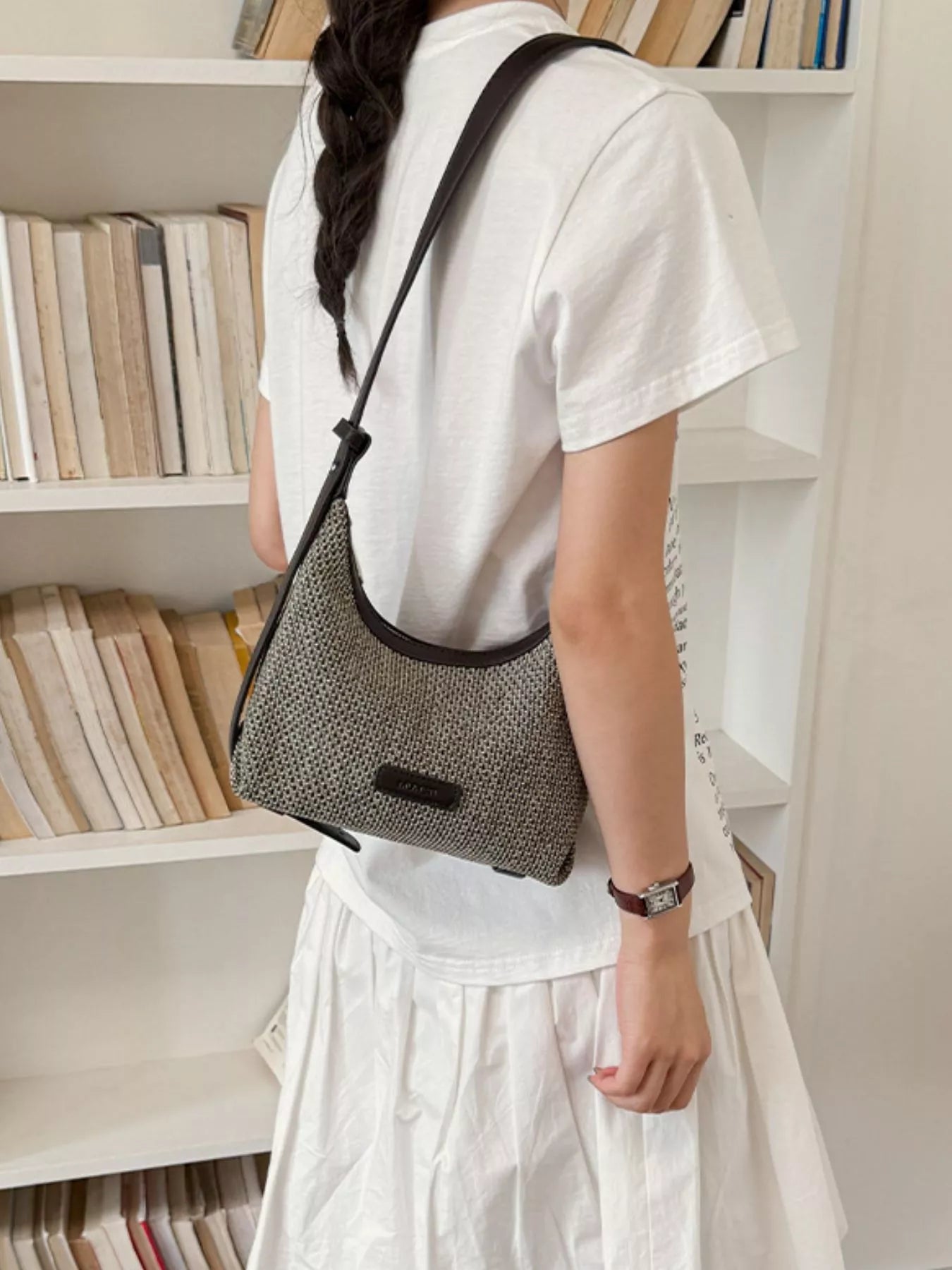 Textured Hobo Shoulder Bag