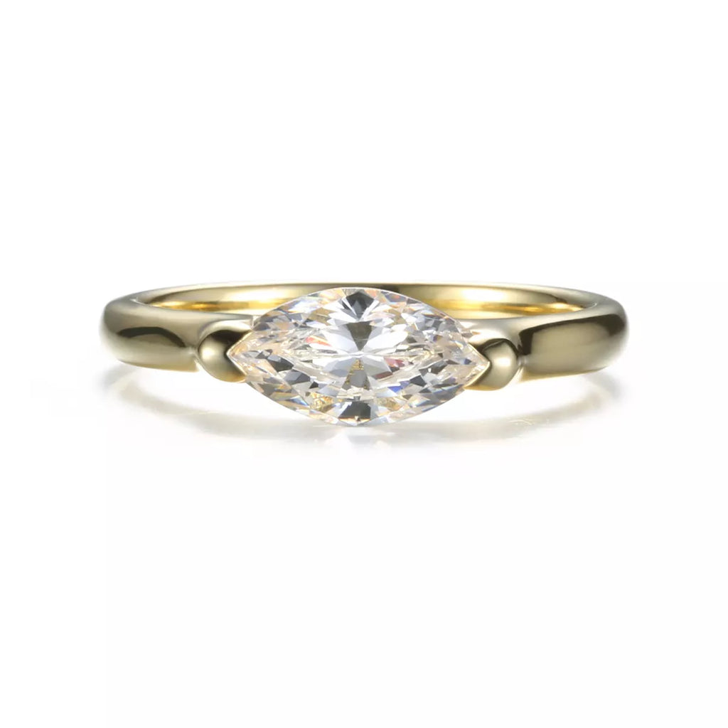 925 Sterling Silver Marquise-Cut Ring