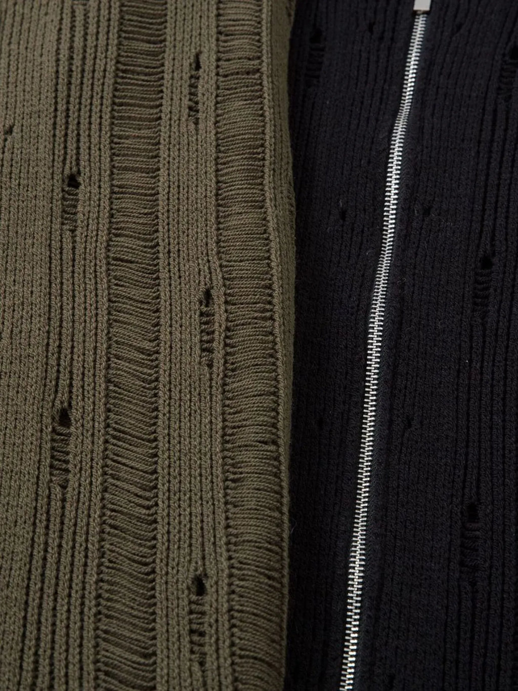 Men's Zip Up Openwork Cardigan