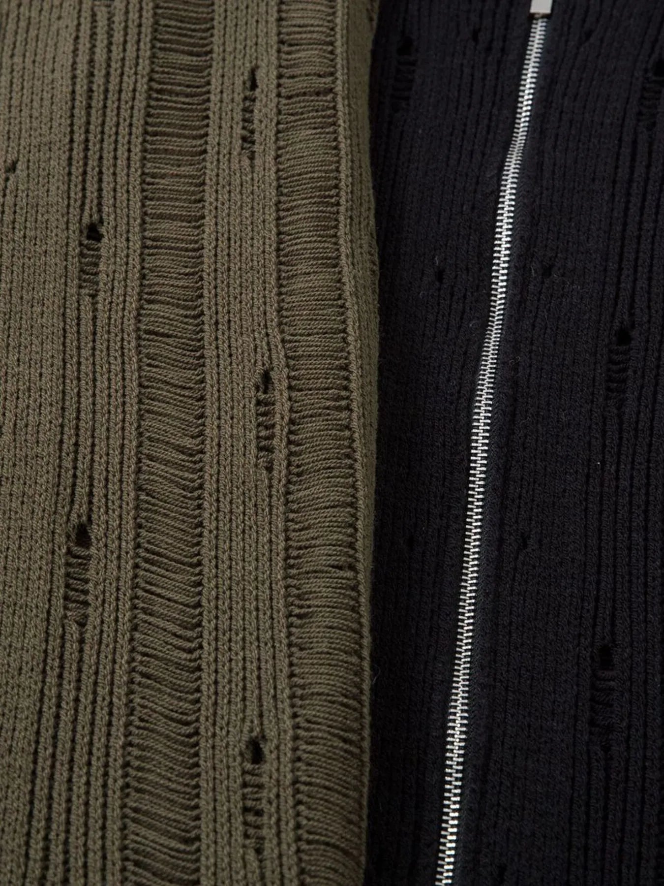 Men's Zip Up Openwork Cardigan